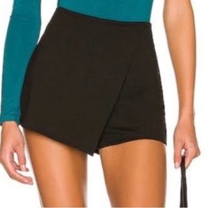 LF SEEK the Label black suede wrap shorts